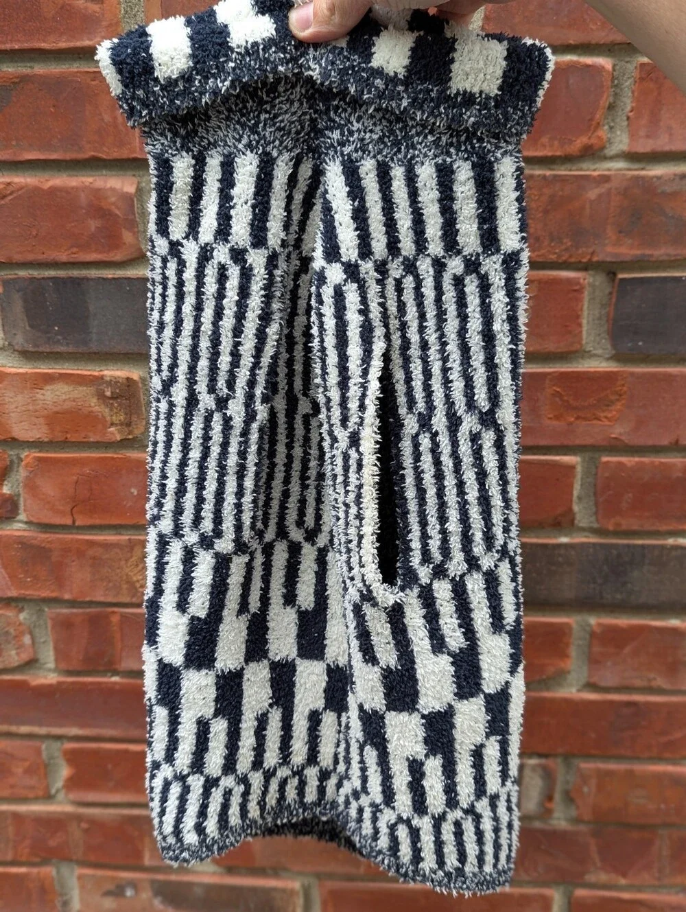 Barefoot Dreams CozyChic Abstract Check Dog Sweater XL 45-65 Lb NWT Quiet Luxury